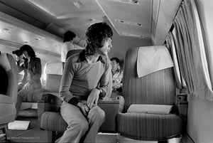 Mick Jagger on Airplane, 1972