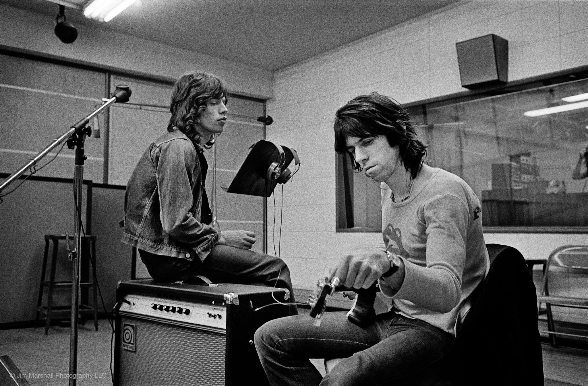 Mick Jagger and Keith Richards, Exile on Main Street Recording Session, Los Angeles, 1972 - Studio CT