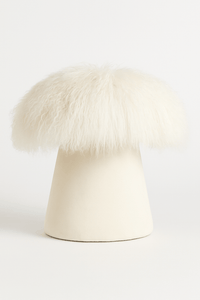 Mixed Material Mongolian Fur + Velvet Custom Mushroom Stool - Studio CT