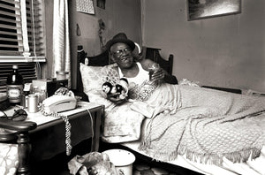 Furry Lewis - Norman Seeff, Memphis 1974 “In Bed with Wind - up Toy & Hat” - Studio CT